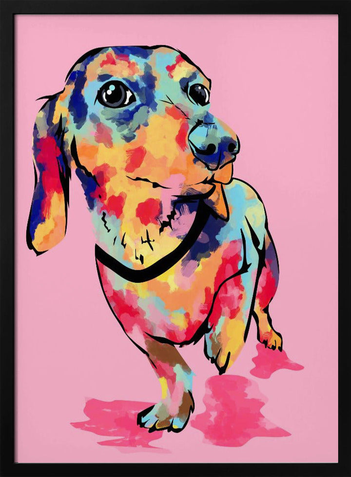 Rainbow Pup, Cute and Colorful Dog - Stretched Canvas, Poster or Fine Art Print I Heart Wall Art