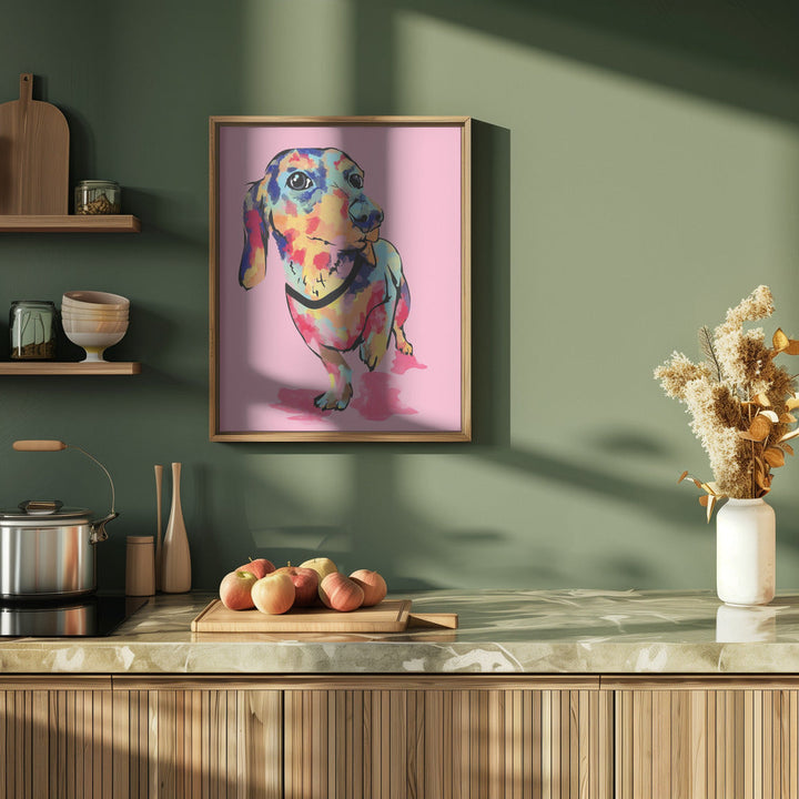 Rainbow Pup, Cute and Colorful Dog - Stretched Canvas, Poster or Fine Art Print I Heart Wall Art