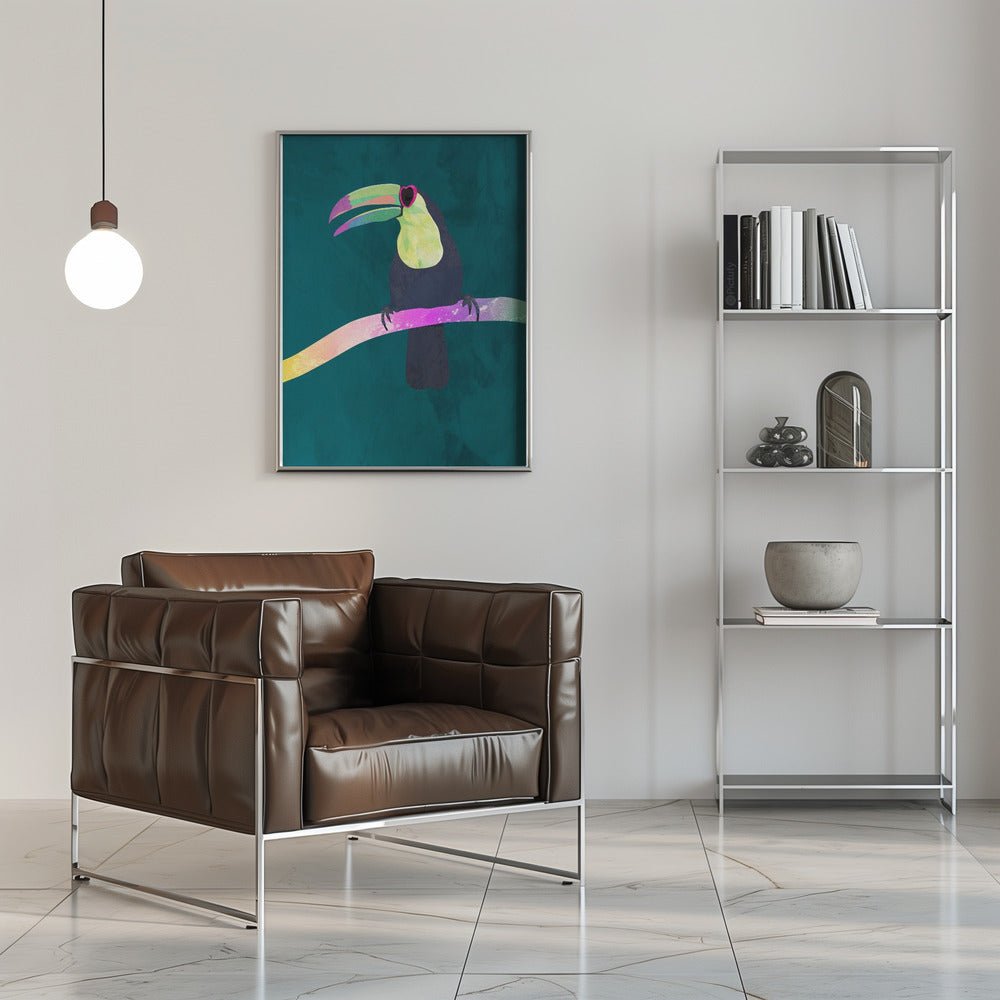 Rainbow toucan - Stretched Canvas, Poster or Fine Art Print - I Heart Wall Art - Poster Print, Canvas Print or Framed Art Print