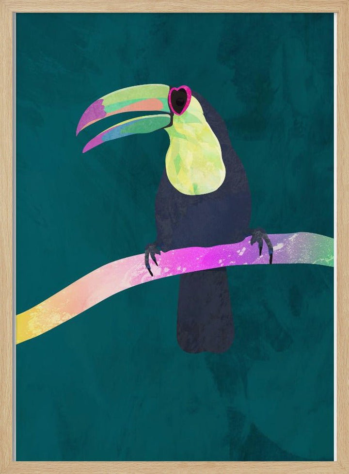 Rainbow toucan - Stretched Canvas, Poster or Fine Art Print - I Heart Wall Art - Poster Print, Canvas Print or Framed Art Print