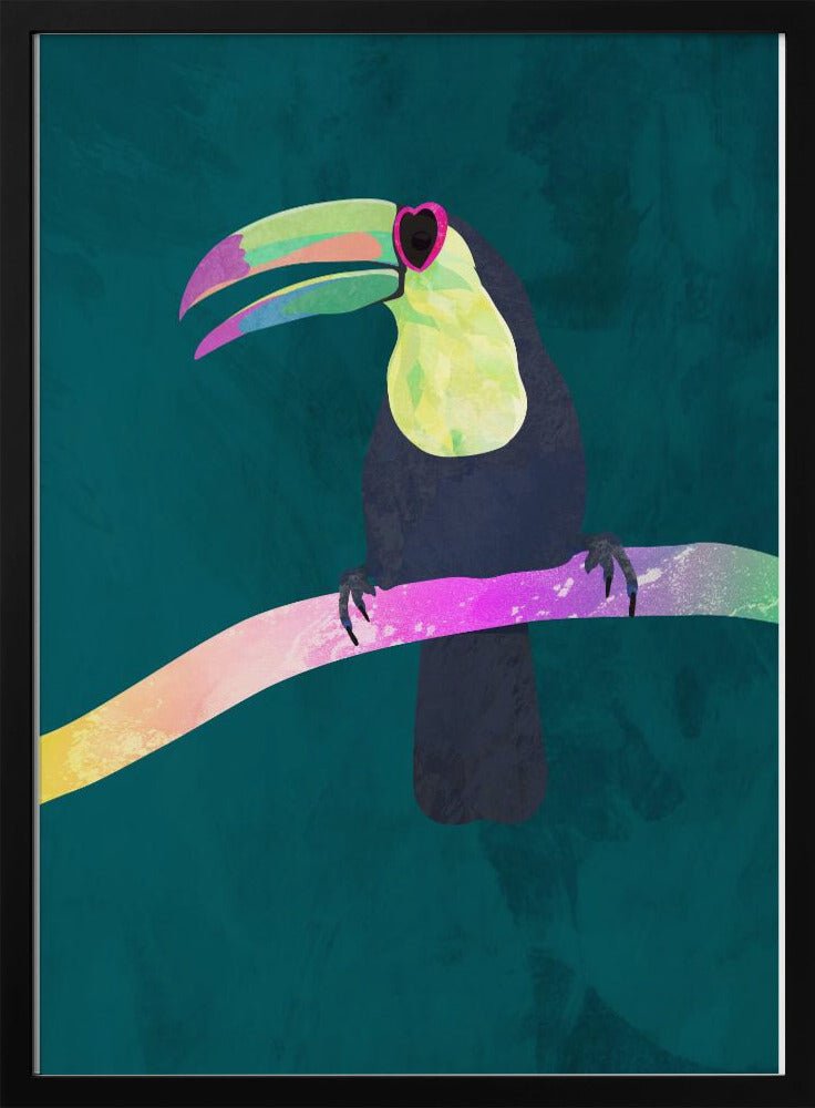 Rainbow toucan - Stretched Canvas, Poster or Fine Art Print - I Heart Wall Art - Poster Print, Canvas Print or Framed Art Print