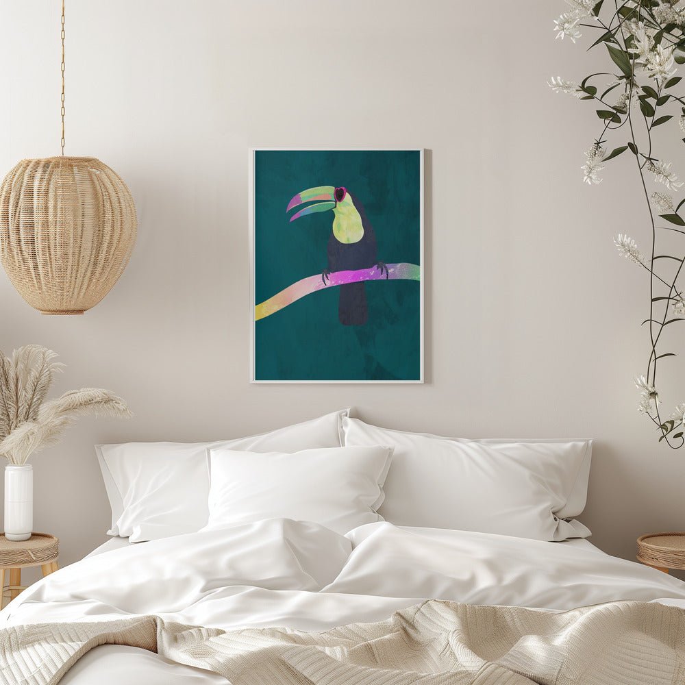 Rainbow toucan - Stretched Canvas, Poster or Fine Art Print - I Heart Wall Art - Poster Print, Canvas Print or Framed Art Print