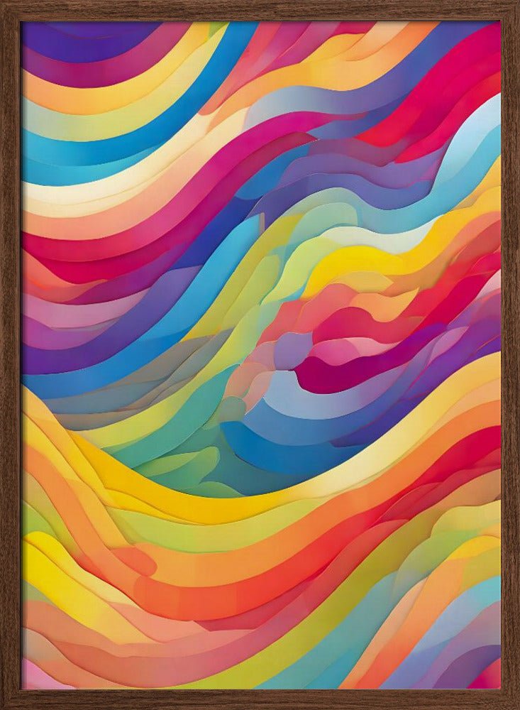 Rainbow Waves - Stretched Canvas or Fine Art Print - I Heart Wall Art - Poster Print, Canvas Print or Framed Art Print