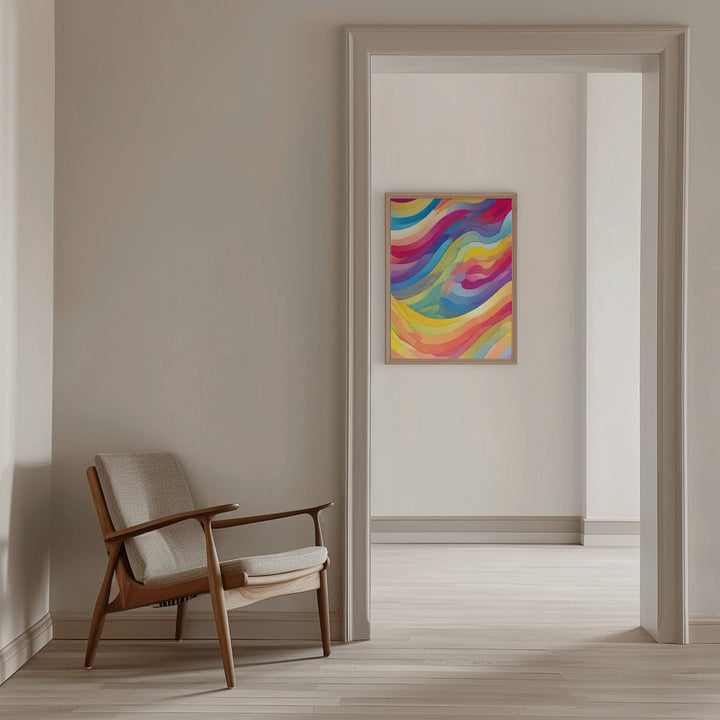 Rainbow Waves - Stretched Canvas, Poster or Fine Art Print I Heart Wall Art