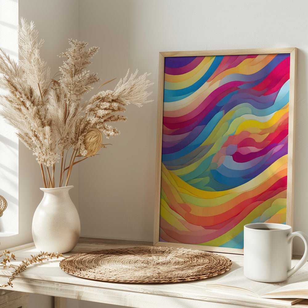 Rainbow Waves - Stretched Canvas or Fine Art Print - I Heart Wall Art - Poster Print, Canvas Print or Framed Art Print