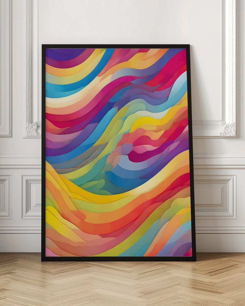 Rainbow Waves - Stretched Canvas or Fine Art Print - I Heart Wall Art - Poster Print, Canvas Print or Framed Art Print