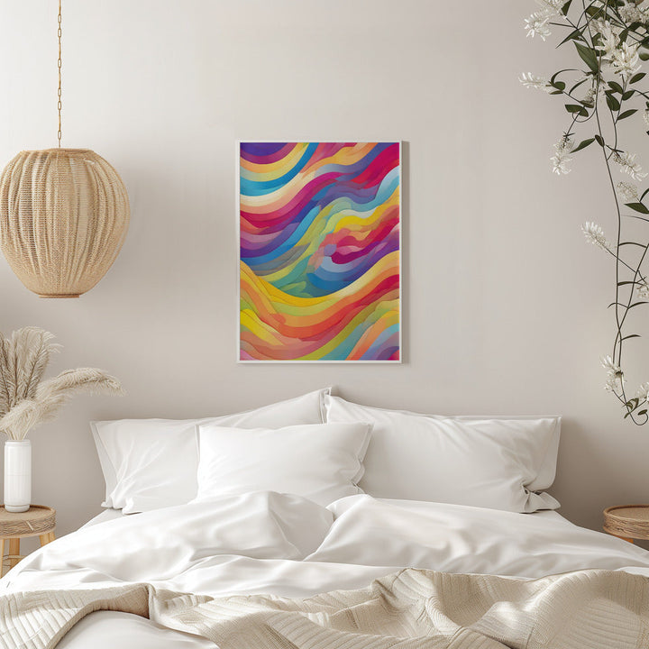 Rainbow Waves - Stretched Canvas, Poster or Fine Art Print I Heart Wall Art