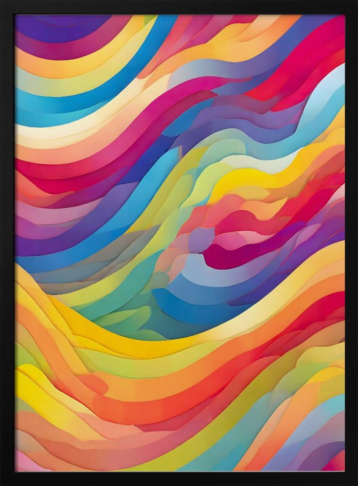Rainbow Waves - Stretched Canvas or Fine Art Print - I Heart Wall Art - Poster Print, Canvas Print or Framed Art Print