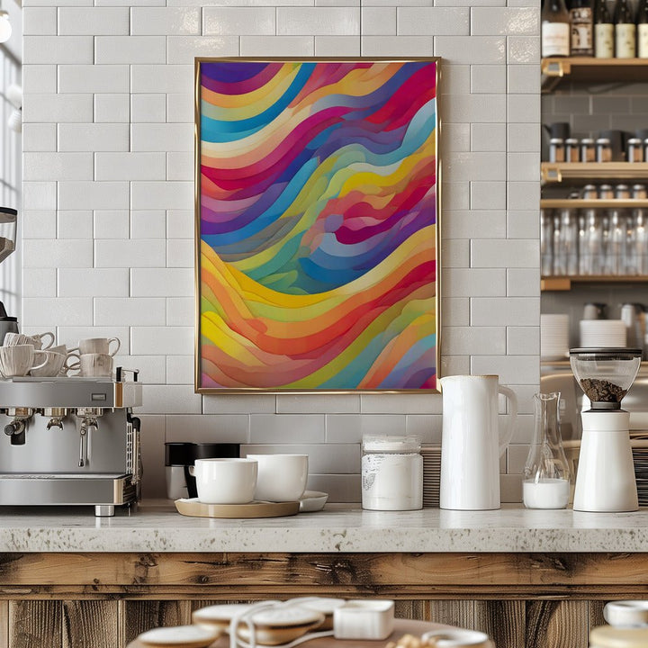 Rainbow Waves - Stretched Canvas or Fine Art Print - I Heart Wall Art - Poster Print, Canvas Print or Framed Art Print
