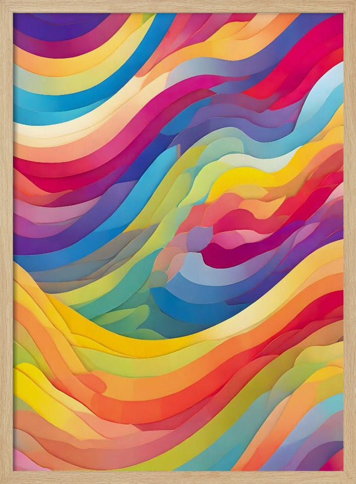 Rainbow Waves - Stretched Canvas or Fine Art Print - I Heart Wall Art - Poster Print, Canvas Print or Framed Art Print