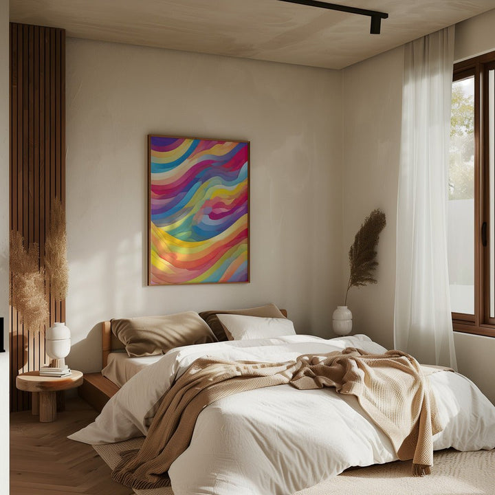 Rainbow Waves - Stretched Canvas or Fine Art Print - I Heart Wall Art - Poster Print, Canvas Print or Framed Art Print