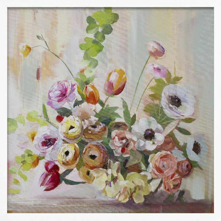 Ranunculus - Square Stretched Canvas, Poster or Fine Art Print I Heart Wall Art