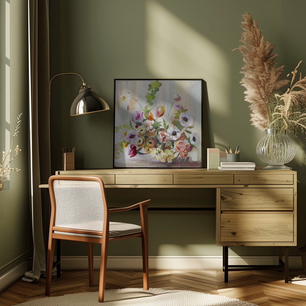 Ranunculus - Square Stretched Canvas, Poster or Fine Art Print I Heart Wall Art