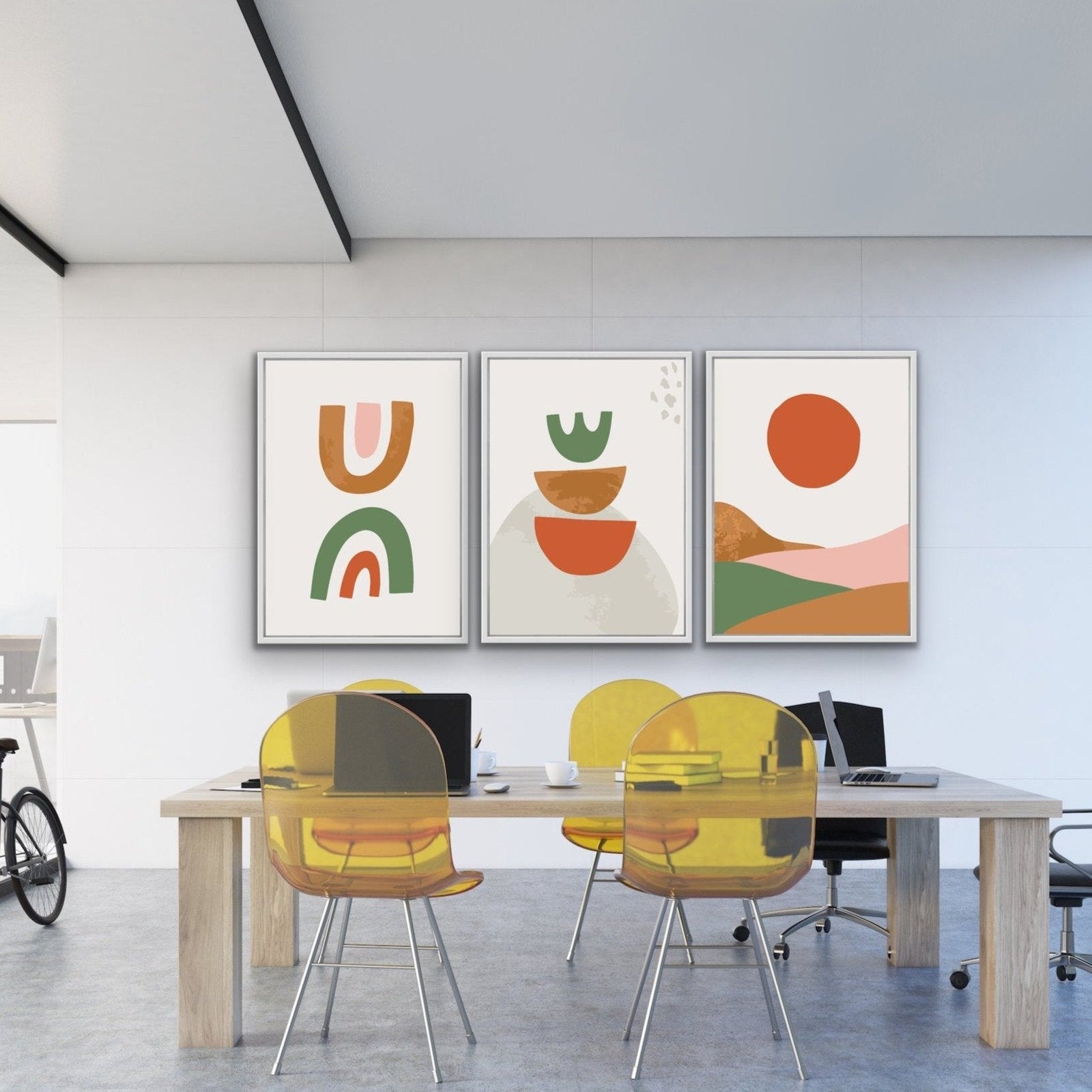 Reckoning Three Piece Geometric Art Print  Set Triptych - I Heart Wall Art