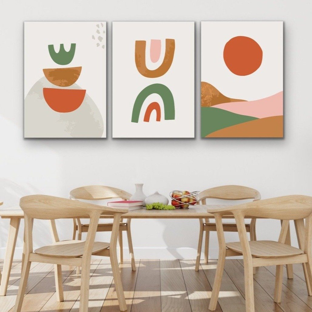 Reckoning Three Piece Geometric Art Print  Set Triptych - I Heart Wall Art