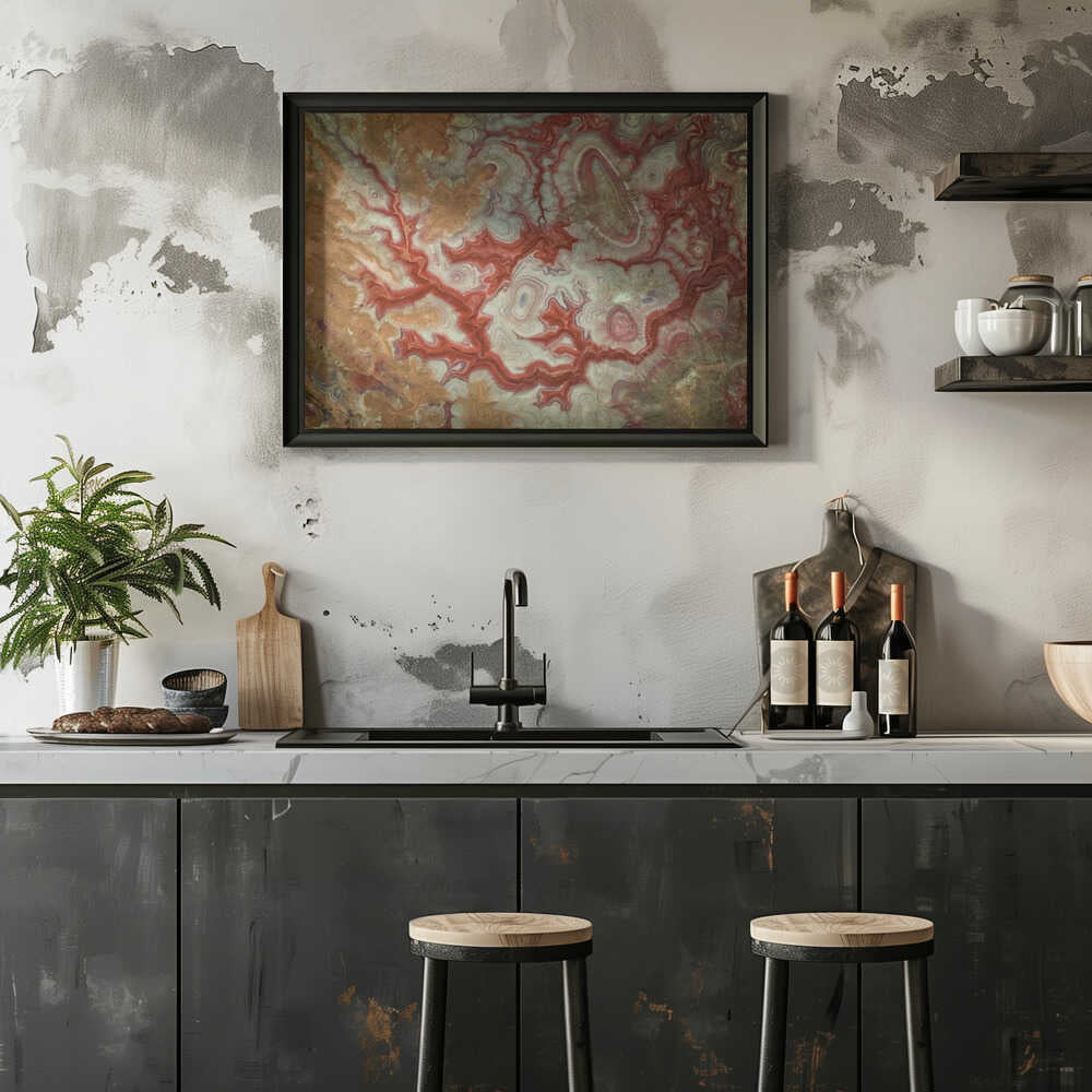 Red Agate Earth - Stretched Canvas, Poster or Fine Art Print - I Heart Wall Art - Poster Print, Canvas Print or Framed Art Print