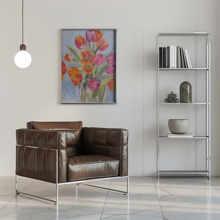 Red and Orange Tulips - Stretched Canvas, Poster or Fine Art Print I Heart Wall Art