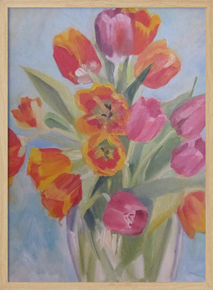 Red and Orange Tulips - Stretched Canvas, Poster or Fine Art Print I Heart Wall Art