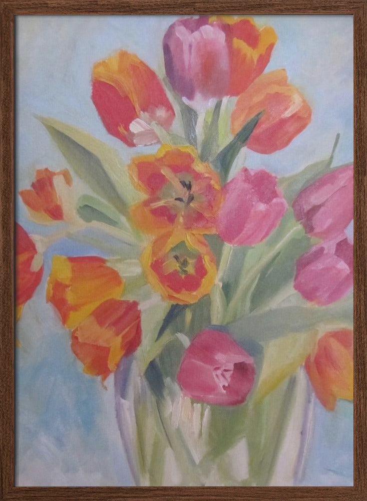 Red and Orange Tulips - Stretched Canvas, Poster or Fine Art Print I Heart Wall Art