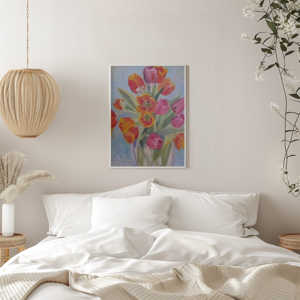 Red and Orange Tulips - Stretched Canvas, Poster or Fine Art Print I Heart Wall Art
