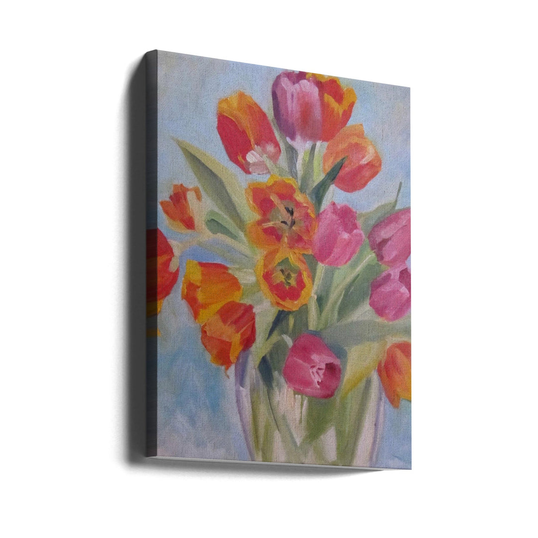 Red and Orange Tulips - Stretched Canvas, Poster or Fine Art Print I Heart Wall Art
