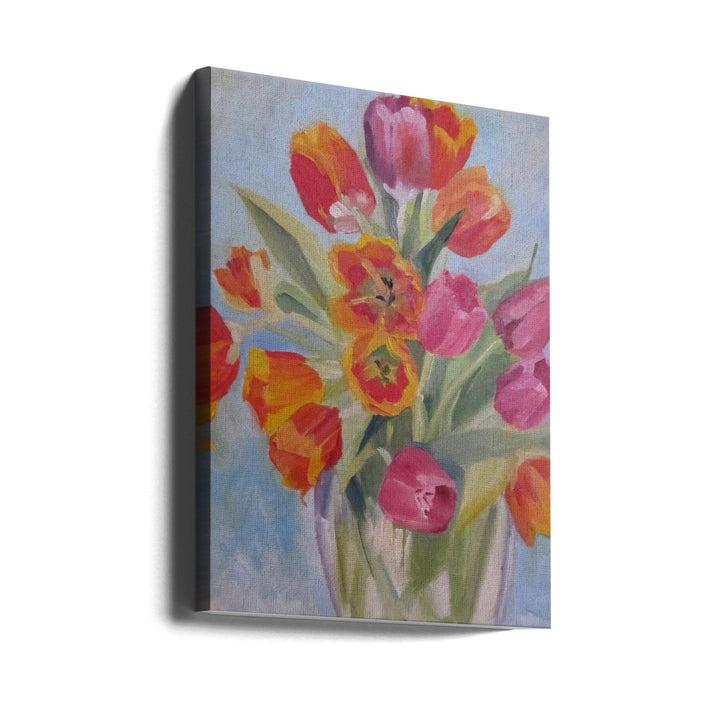 Red and Orange Tulips - Stretched Canvas, Poster or Fine Art Print I Heart Wall Art
