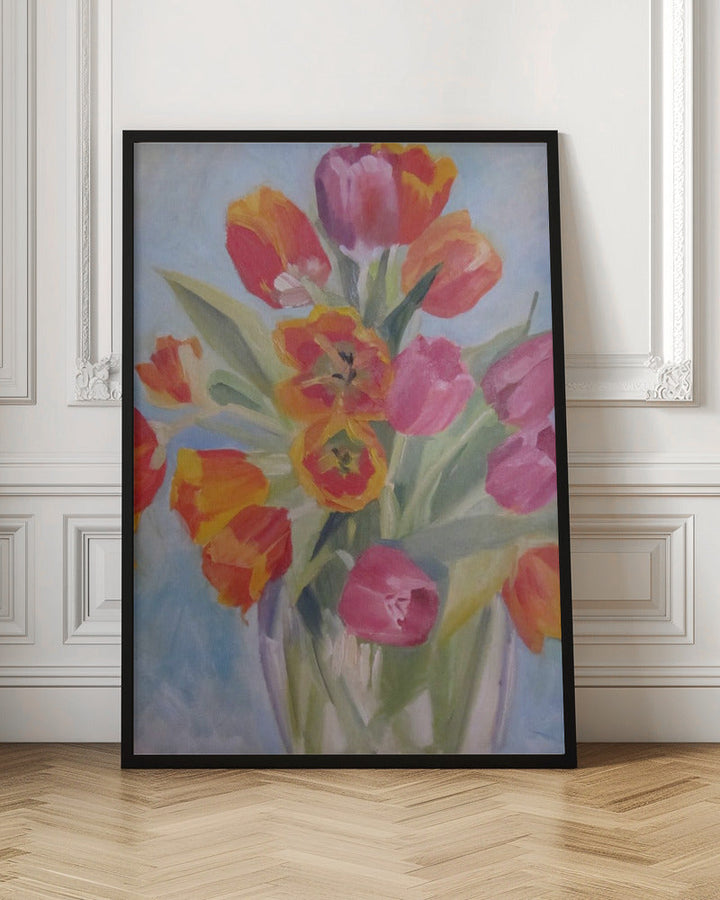Red and Orange Tulips - Stretched Canvas, Poster or Fine Art Print I Heart Wall Art