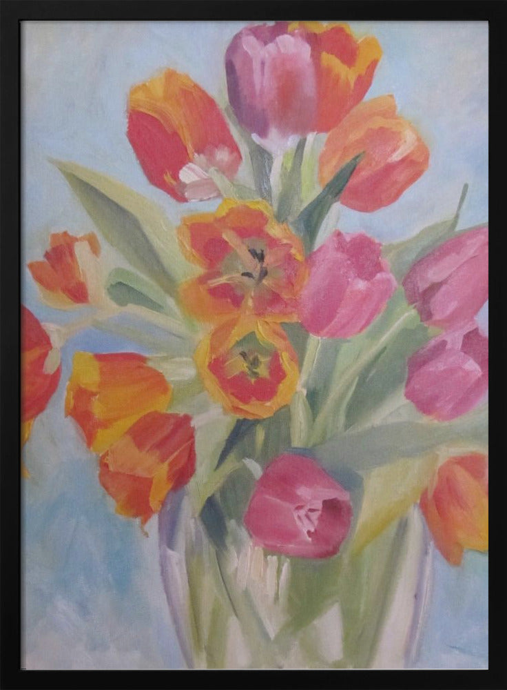 Red and Orange Tulips - Stretched Canvas, Poster or Fine Art Print I Heart Wall Art