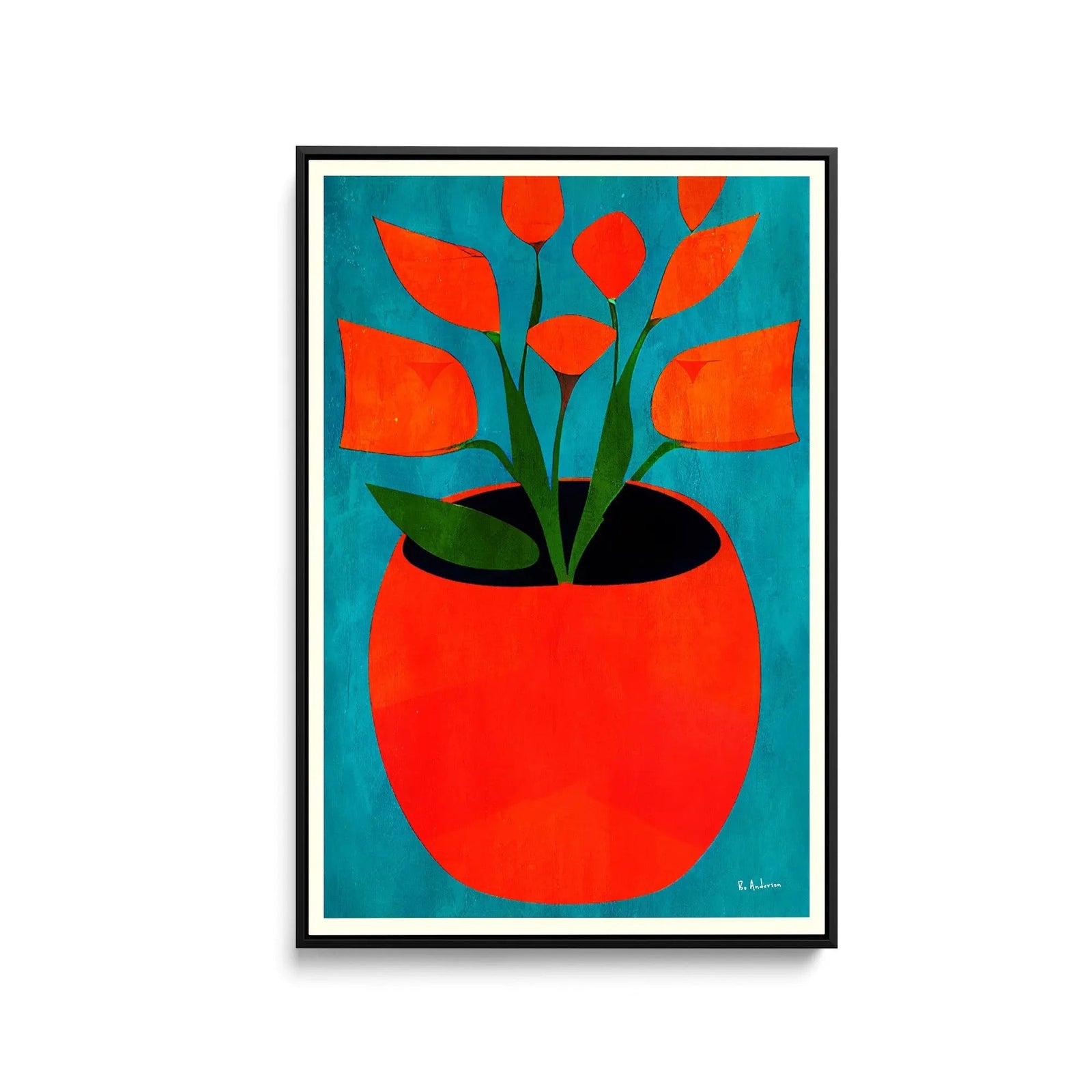 Red Blossoms by Bo Anderson - Stretched Canvas Print or Framed Fine Art Print - Artwork I Heart Wall Art Australia 