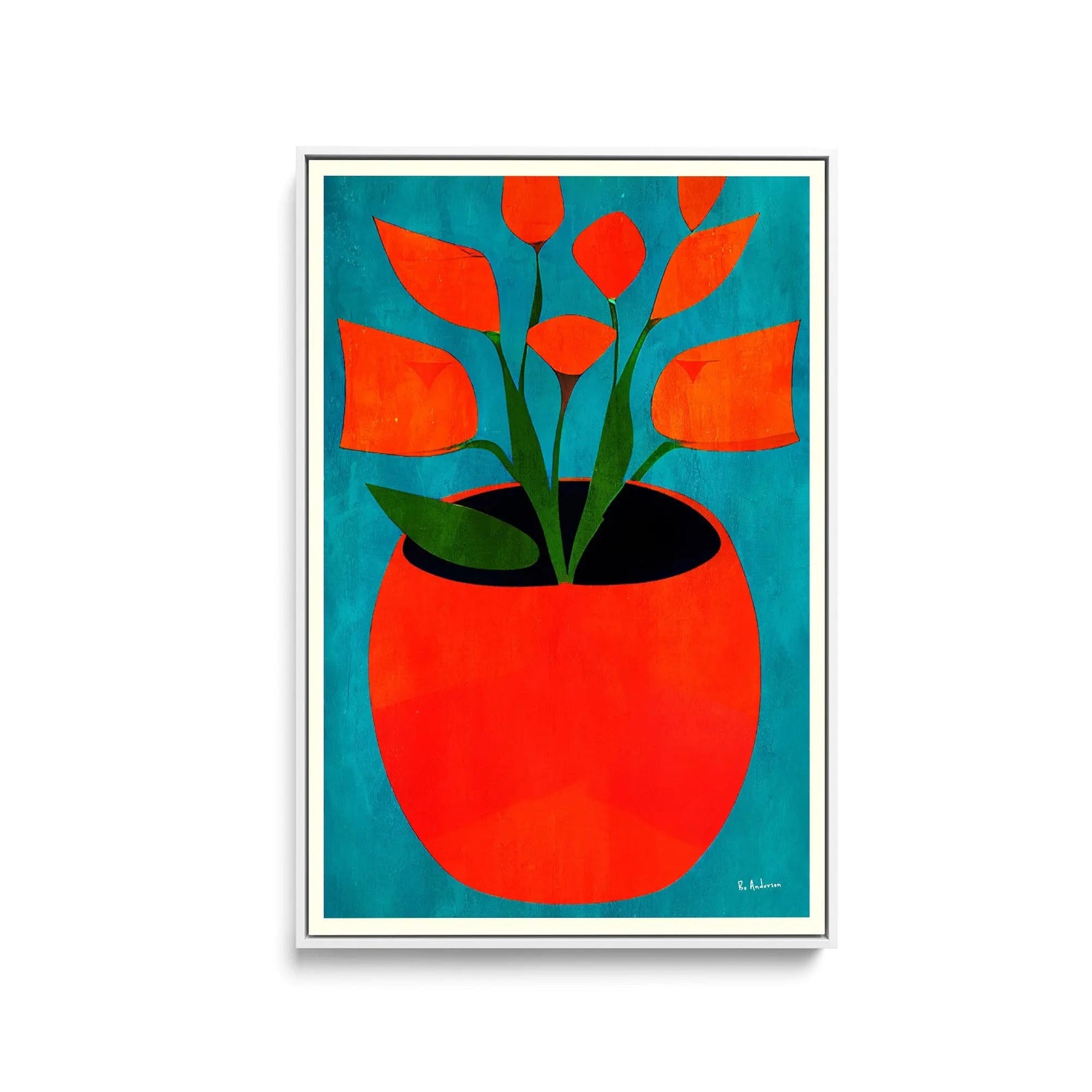 Red Blossoms by Bo Anderson - Stretched Canvas Print or Framed Fine Art Print - Artwork I Heart Wall Art Australia 