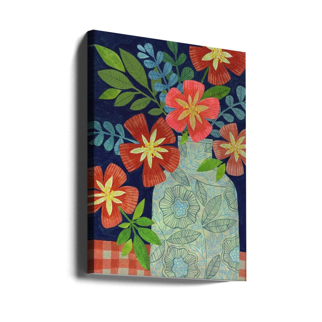Red Flower Still Life - Stretched Canvas, Poster or Fine Art Print - I Heart Wall Art - Poster Print, Canvas Print or Framed Art Print