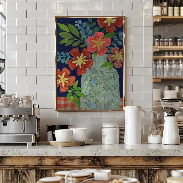 Red Flower Still Life - Stretched Canvas, Poster or Fine Art Print - I Heart Wall Art - Poster Print, Canvas Print or Framed Art Print