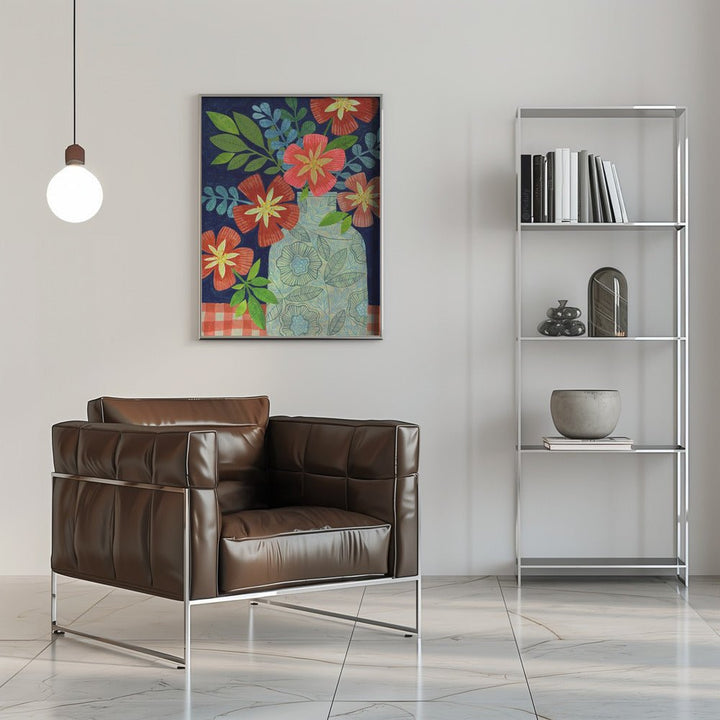 Red Flower Still Life - Stretched Canvas, Poster or Fine Art Print - I Heart Wall Art - Poster Print, Canvas Print or Framed Art Print