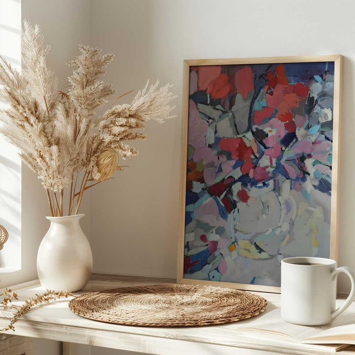 Red Flowers - Stretched Canvas, Poster or Fine Art Print - I Heart Wall Art - Poster Print, Canvas Print or Framed Art Print
