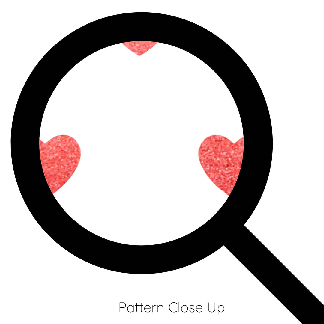 Red Glitter-Look Loveheart Wallpaper - Quality Peel and Stick Adhesive