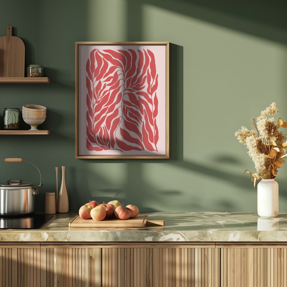 Red Leaf Harmony - Stretched Canvas, Poster or Fine Art Print - I Heart Wall Art - Poster Print, Canvas Print or Framed Art Print