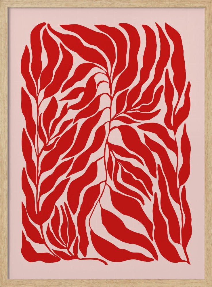 Red Leaf Harmony - Stretched Canvas, Poster or Fine Art Print - I Heart Wall Art - Poster Print, Canvas Print or Framed Art Print