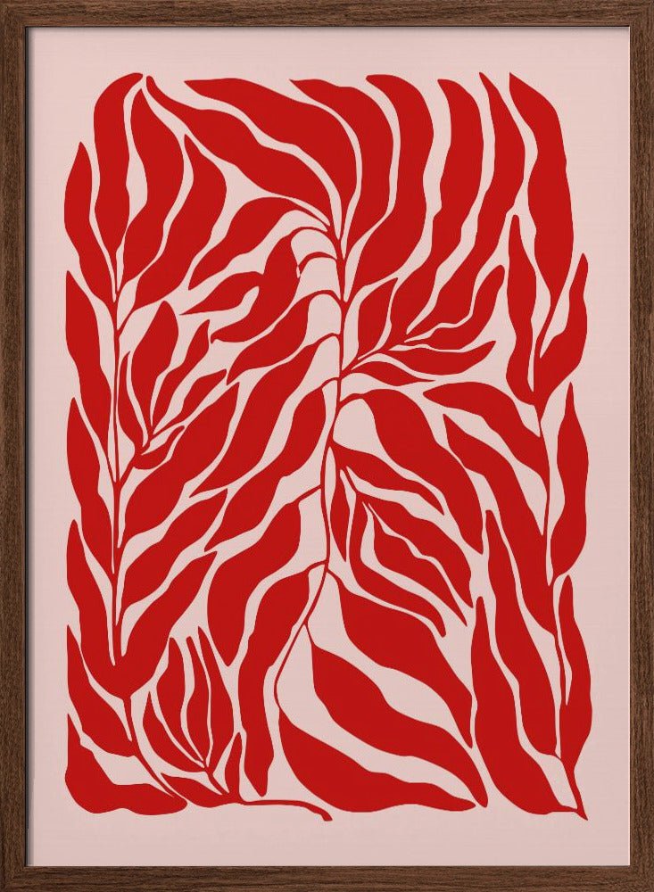 Red Leaf Harmony - Stretched Canvas, Poster or Fine Art Print - I Heart Wall Art - Poster Print, Canvas Print or Framed Art Print