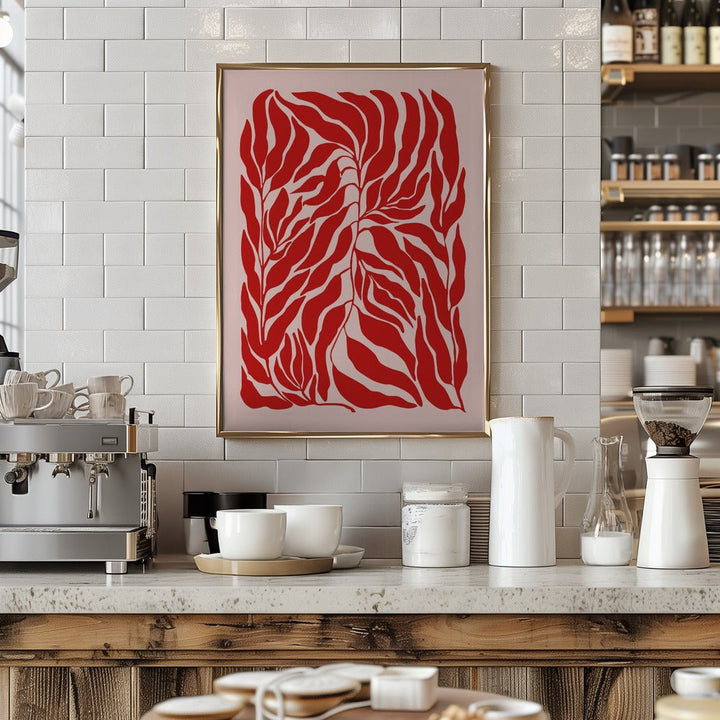 Red Leaf Harmony - Stretched Canvas, Poster or Fine Art Print - I Heart Wall Art - Poster Print, Canvas Print or Framed Art Print