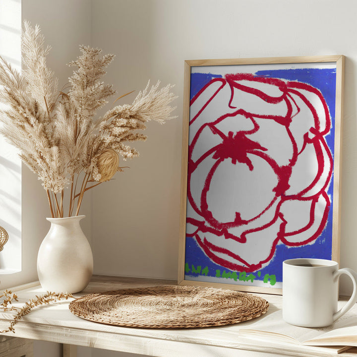 Red Peony - Stretched Canvas, Poster or Fine Art Print I Heart Wall Art