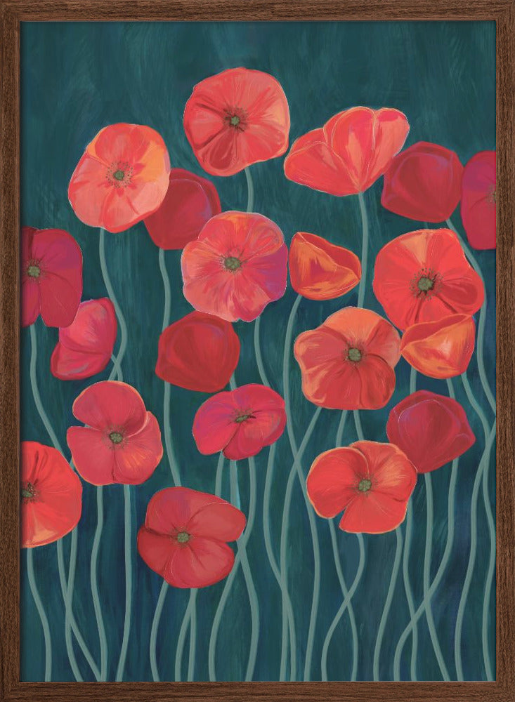 Red poppies - Stretched Canvas, Poster or Fine Art Print I Heart Wall Art