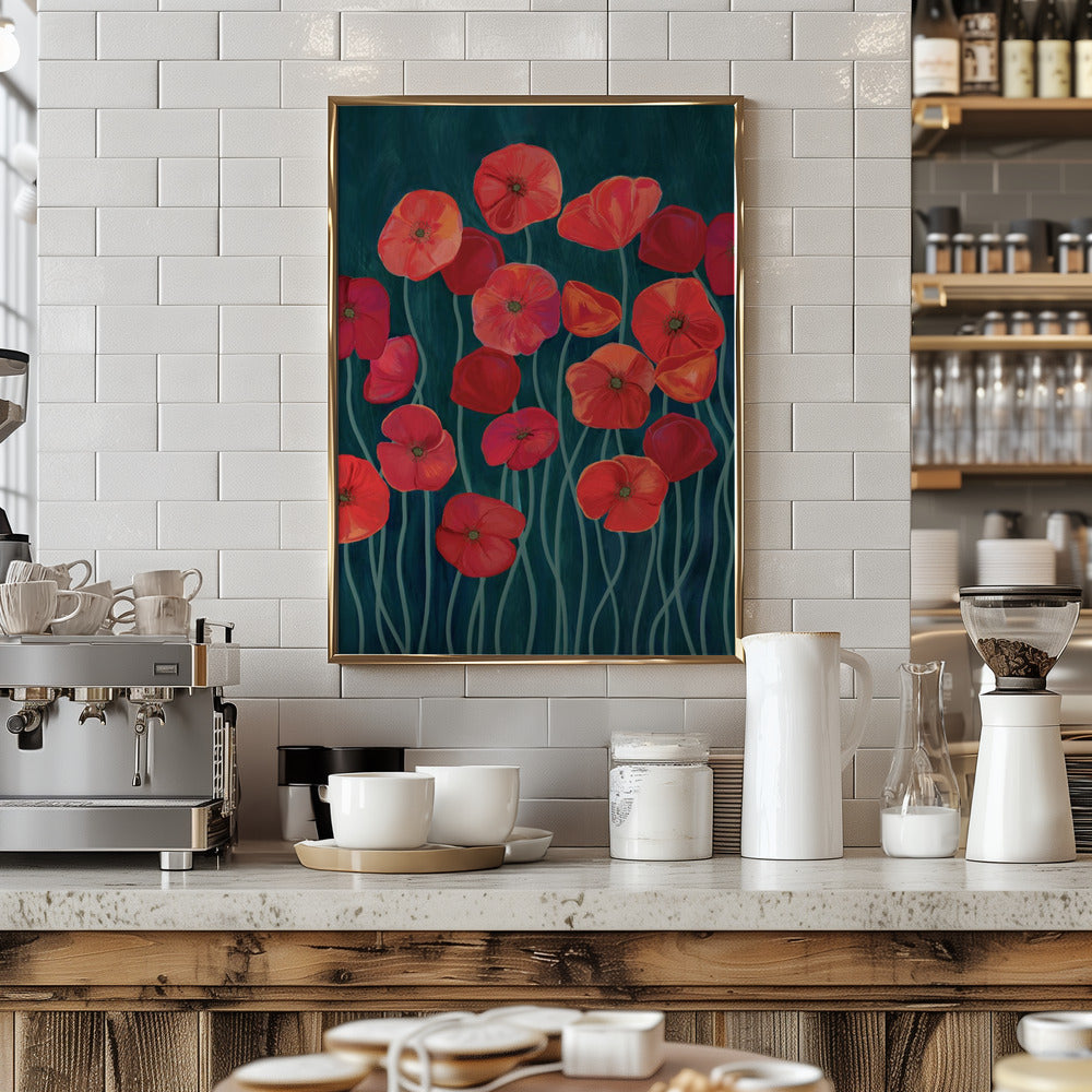 Red poppies - Stretched Canvas, Poster or Fine Art Print I Heart Wall Art