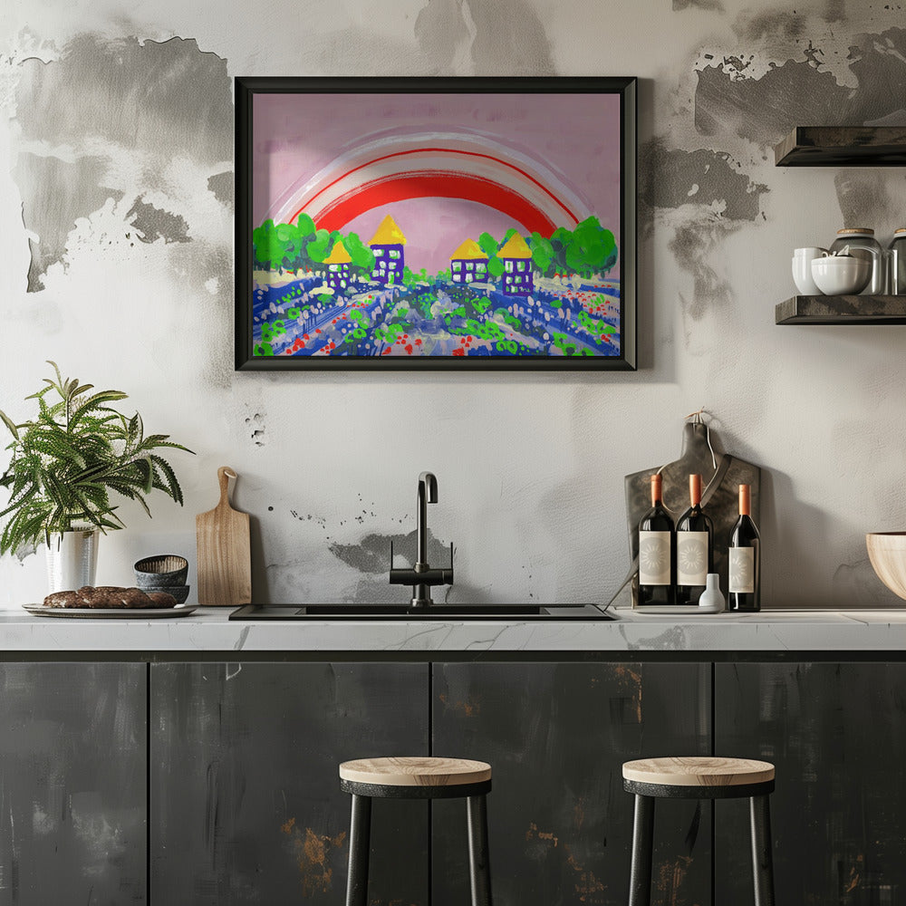 Red Rainbow - Stretched Canvas, Poster or Fine Art Print I Heart Wall Art