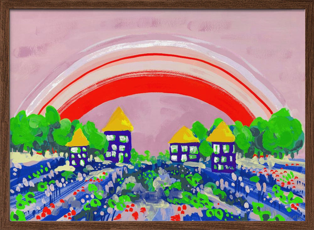 Red Rainbow - Stretched Canvas, Poster or Fine Art Print I Heart Wall Art