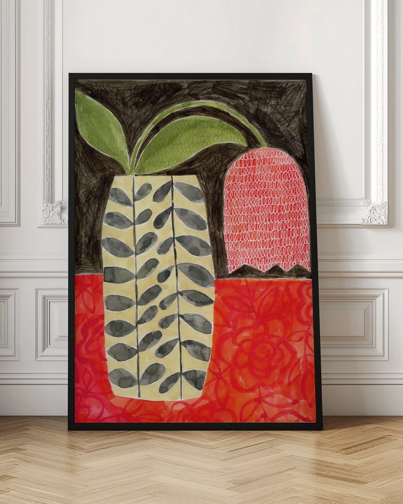 Red Tulip In A Modern Vase - Stretched Canvas, Poster or Fine Art Print - I Heart Wall Art - Poster Print, Canvas Print or Framed Art Print