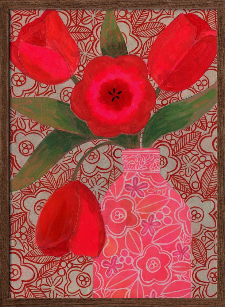 Red Tulips - Stretched Canvas, Poster or Fine Art Print - I Heart Wall Art - Poster Print, Canvas Print or Framed Art Print
