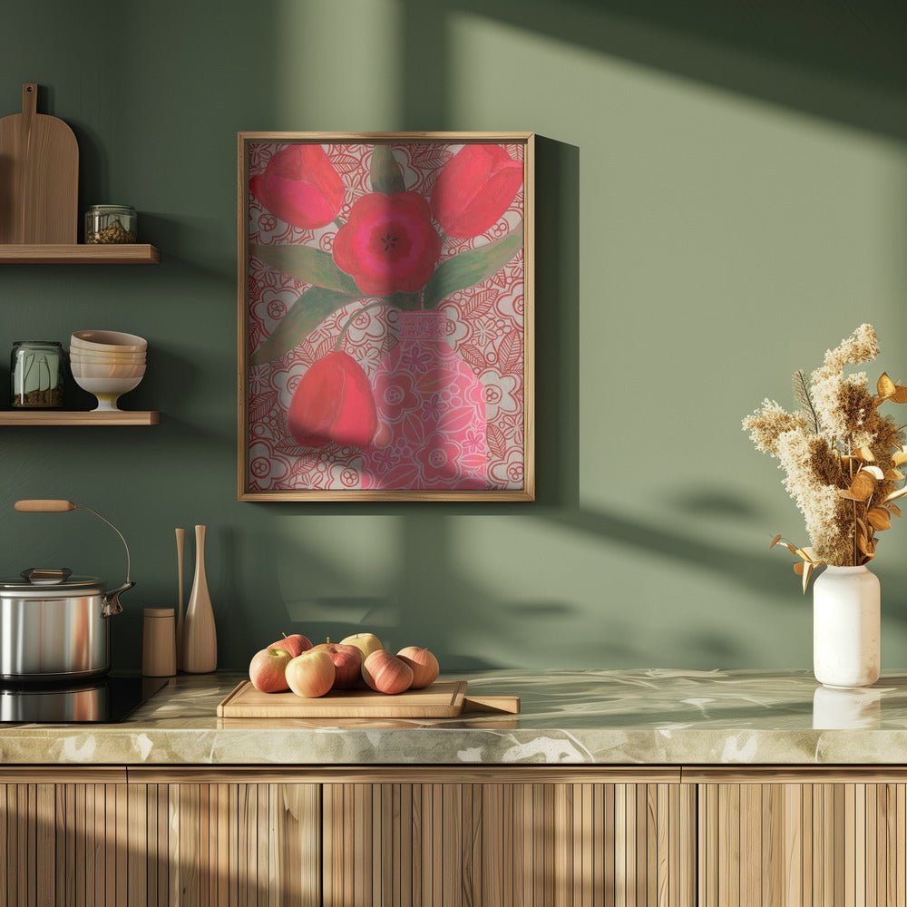 Red Tulips - Stretched Canvas, Poster or Fine Art Print - I Heart Wall Art - Poster Print, Canvas Print or Framed Art Print