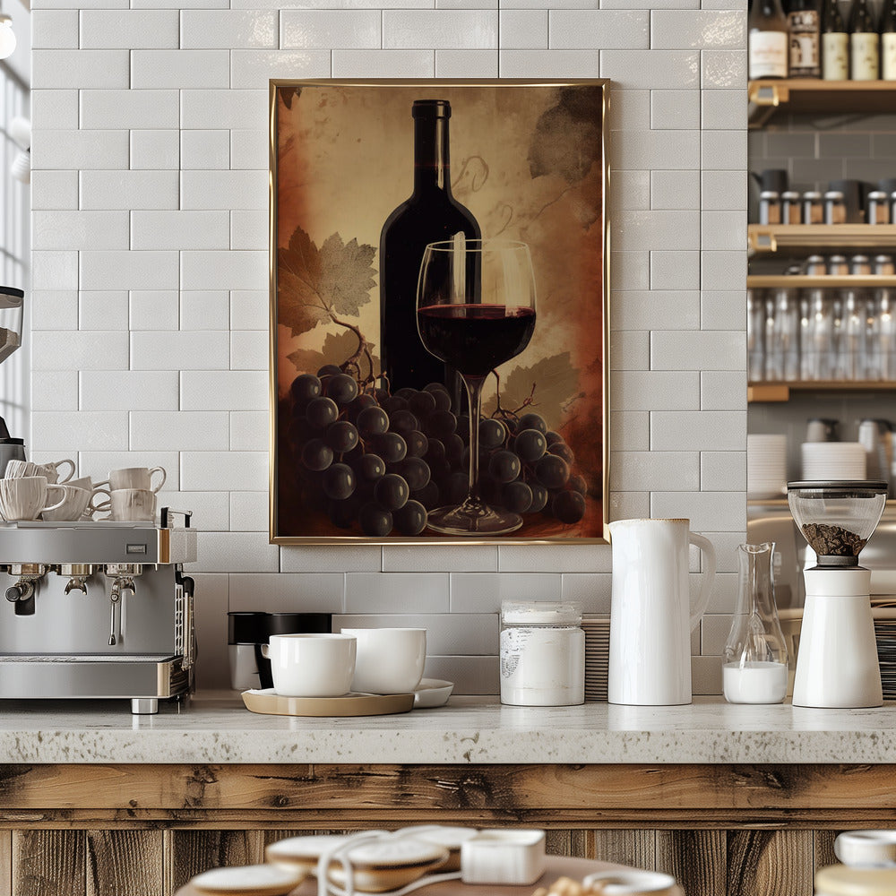 Red Red Wine No 2 - Stretched Canvas, Poster or Fine Art Print I Heart Wall Art