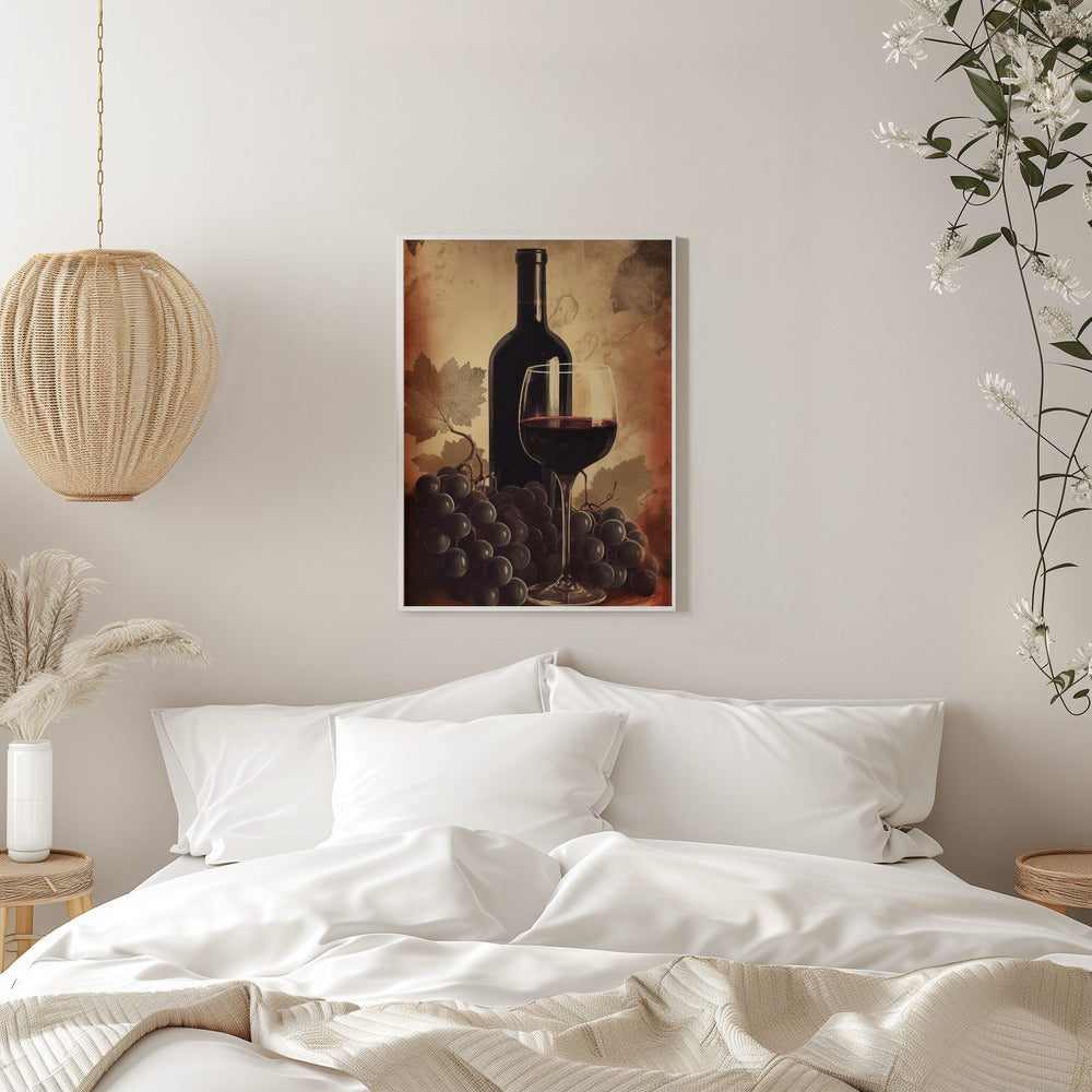 Red Red Wine No 2 - Stretched Canvas, Poster or Fine Art Print I Heart Wall Art