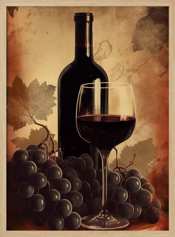 Red Red Wine No 2 - Stretched Canvas, Poster or Fine Art Print I Heart Wall Art